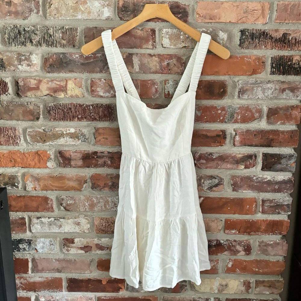Princess Polly White Linen Keesha Mini Dress, 6 - Picture 3 of 10